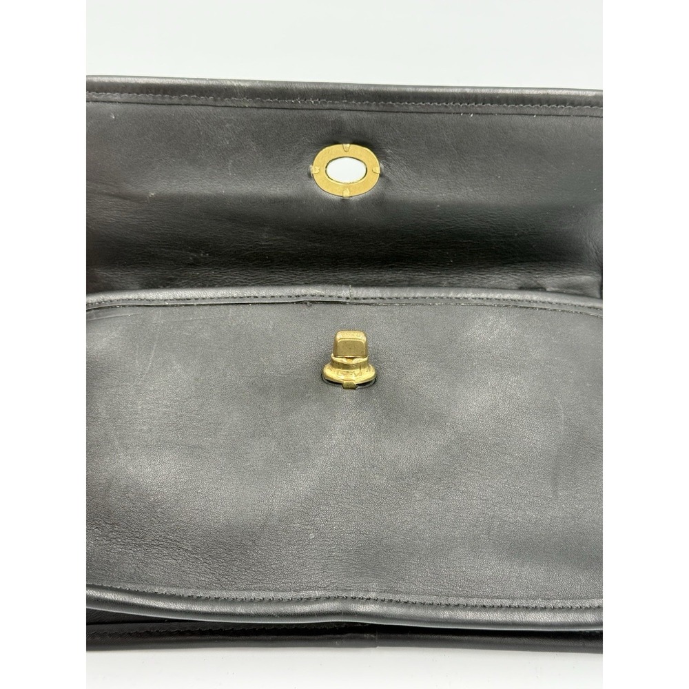 COACH Vintage Black Geometric Top Handle & Long Strap Purse 9044 Hang Tag USA - Picture 9 of 16
